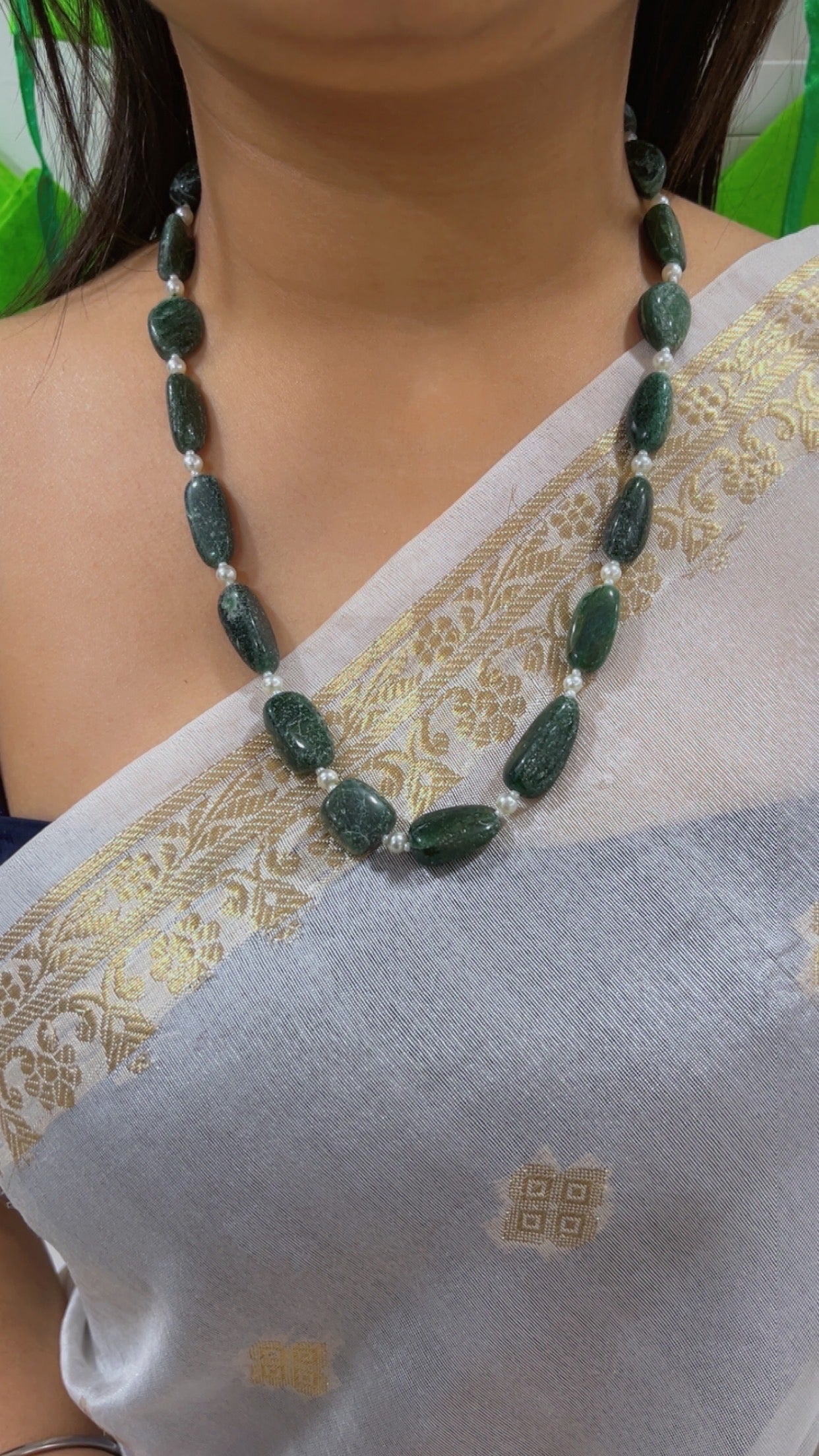 Natural Green Aventurine Beads Necklace Jewelry