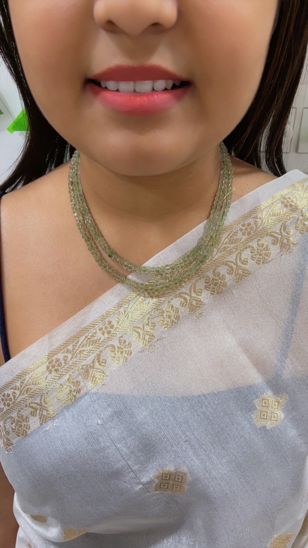 Natural Green Quartz Beads Necklace Jewelry