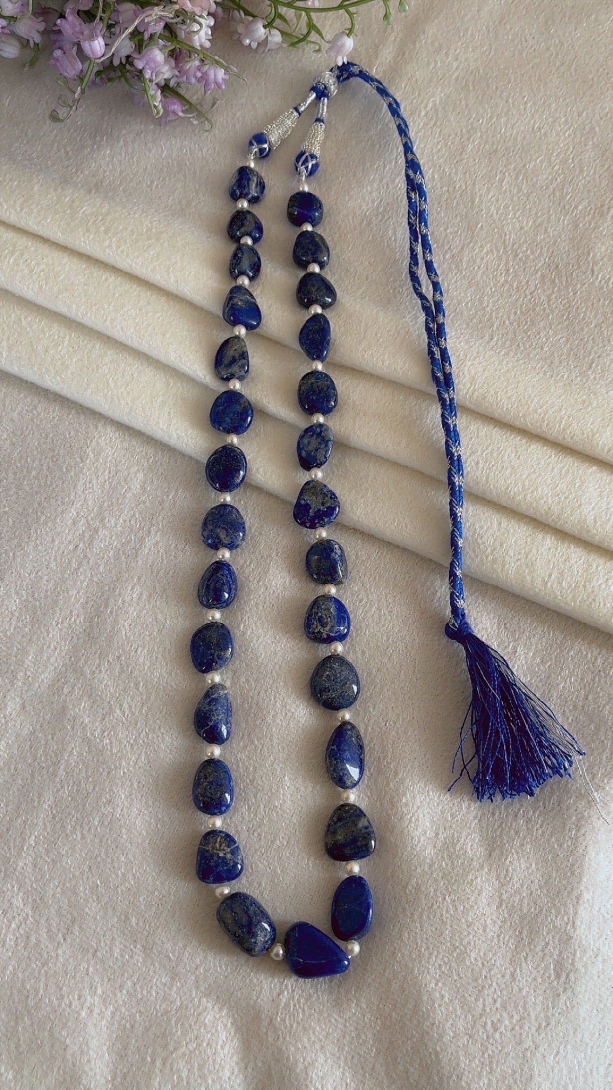 Natural Lapis Lazuli Gemstone Beads Necklace Jewelry