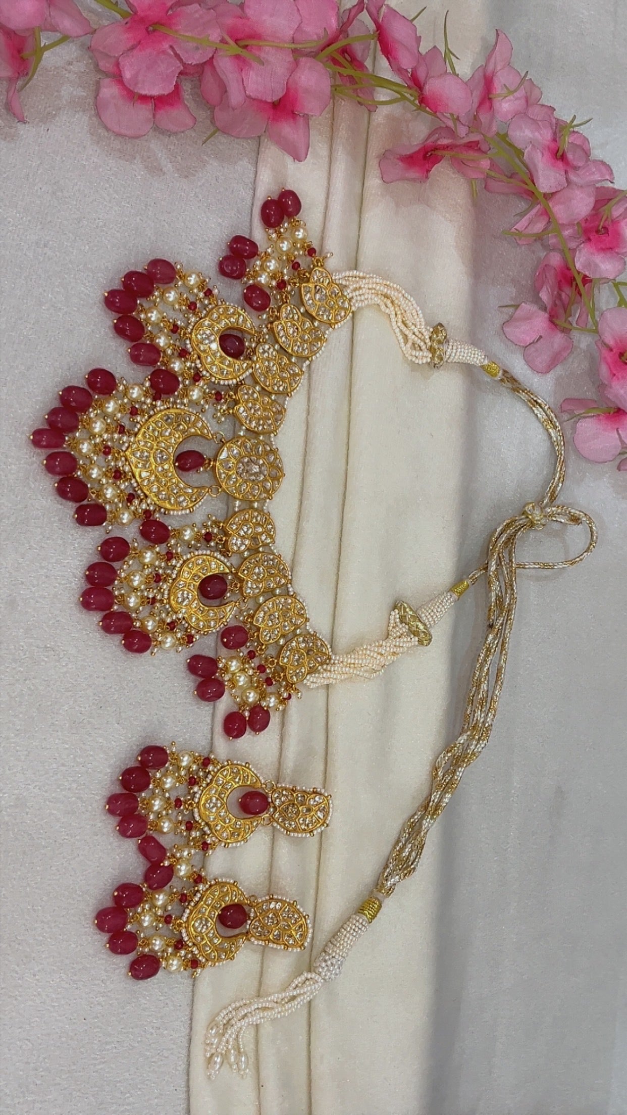 22K Gold Hallmarked Diamond Polki Necklace Jewelry