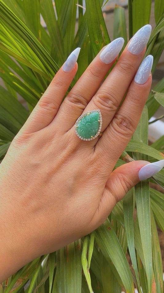 Designer 925 Silver Emerald Ring