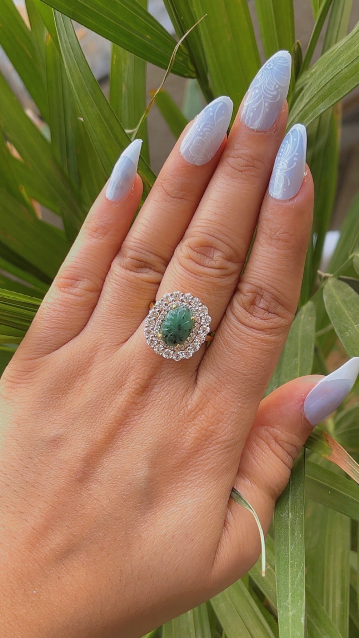 Designer 925 Silver Emerald Ring