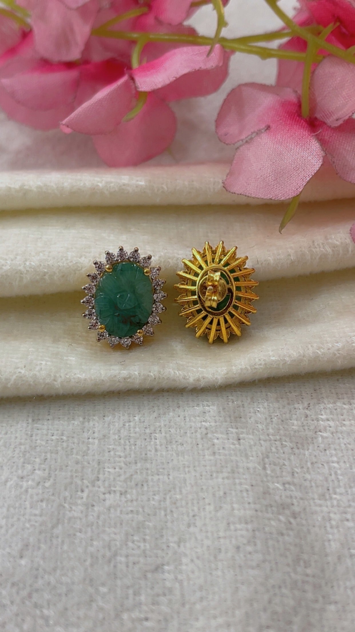 925 Silver Emerald Earrings