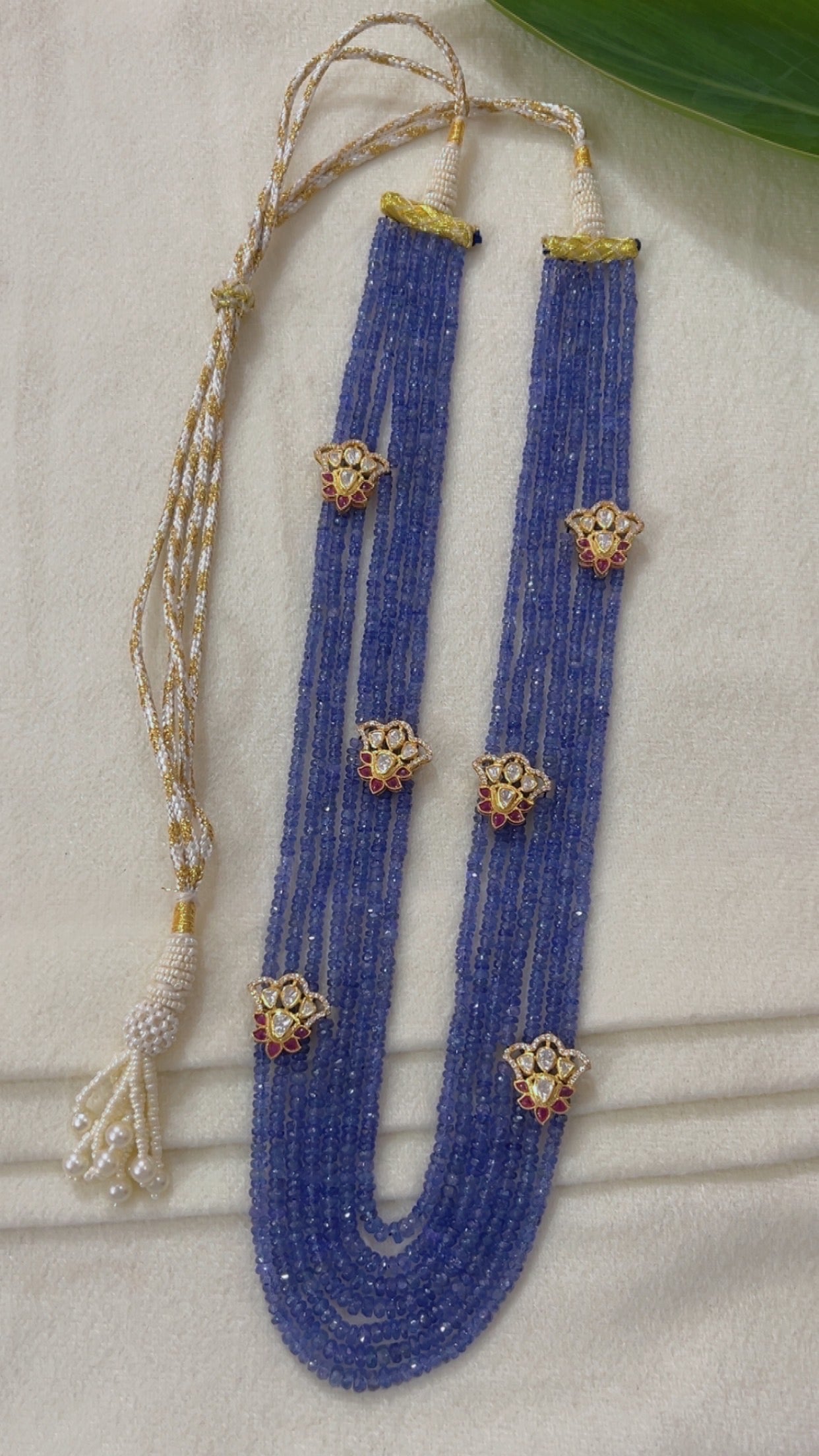 925 Silver With Natural Tanzanite Gemstone Beads Necklace Jewelry