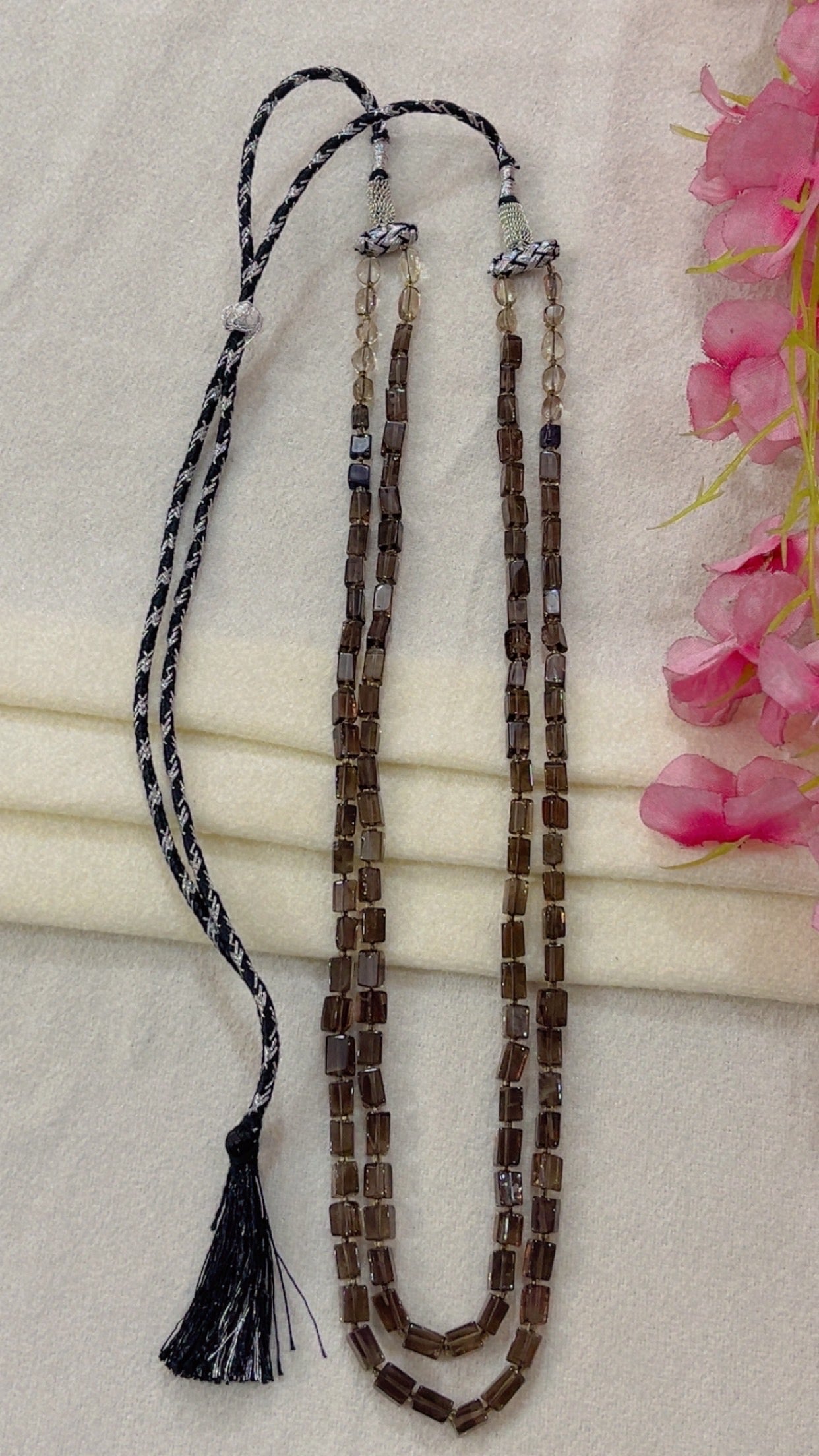Natural Smoky Quartz Gemstone Beads Necklace Jewelry