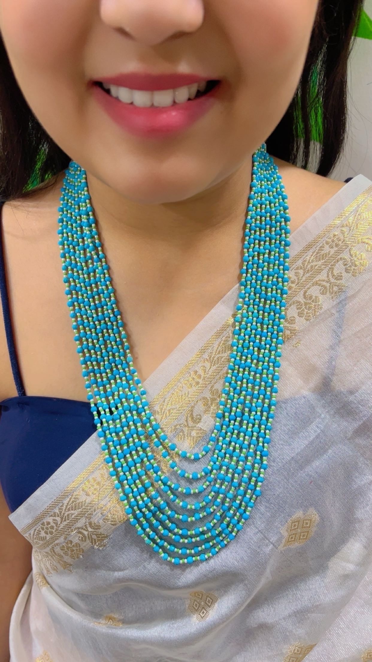Natural Turquoise Gemstone Beads Necklace Jewelry
