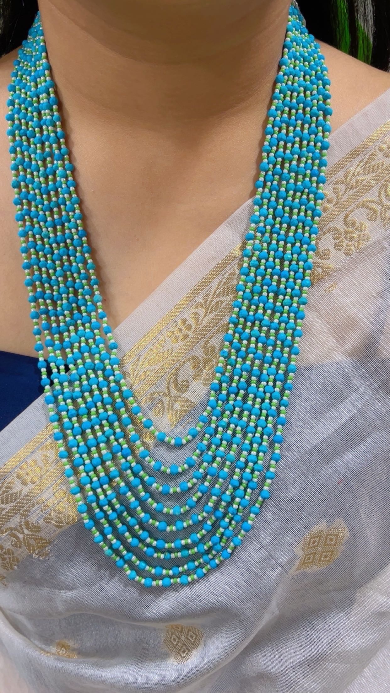 Natural Turquoise Gemstone Beads Necklace Jewelry
