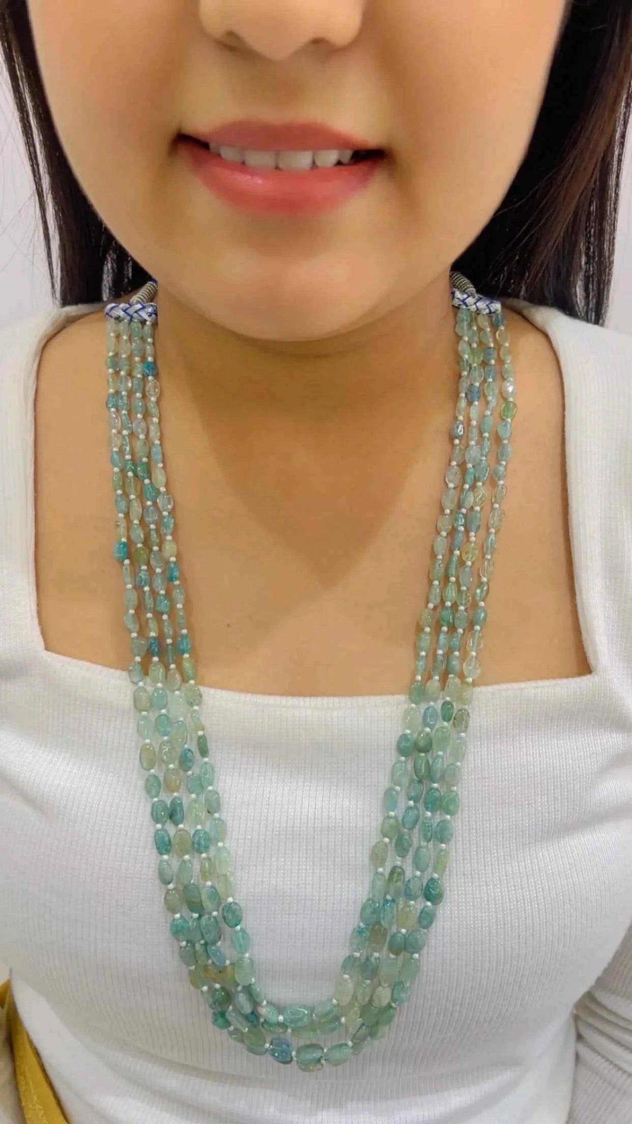 Natural Amazonite Gemstone Beads Necklace Jewelry