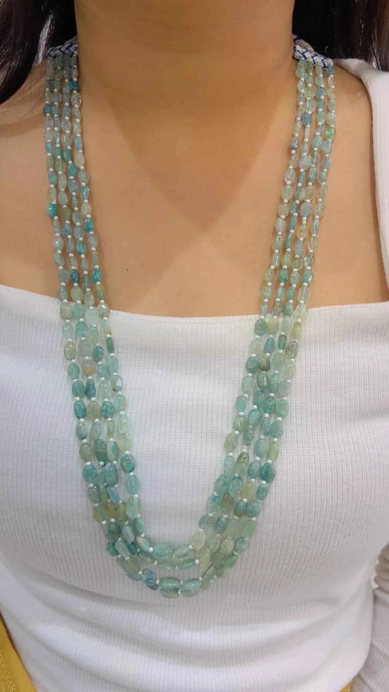 Natural Amazonite Gemstone Beads Necklace Jewelry