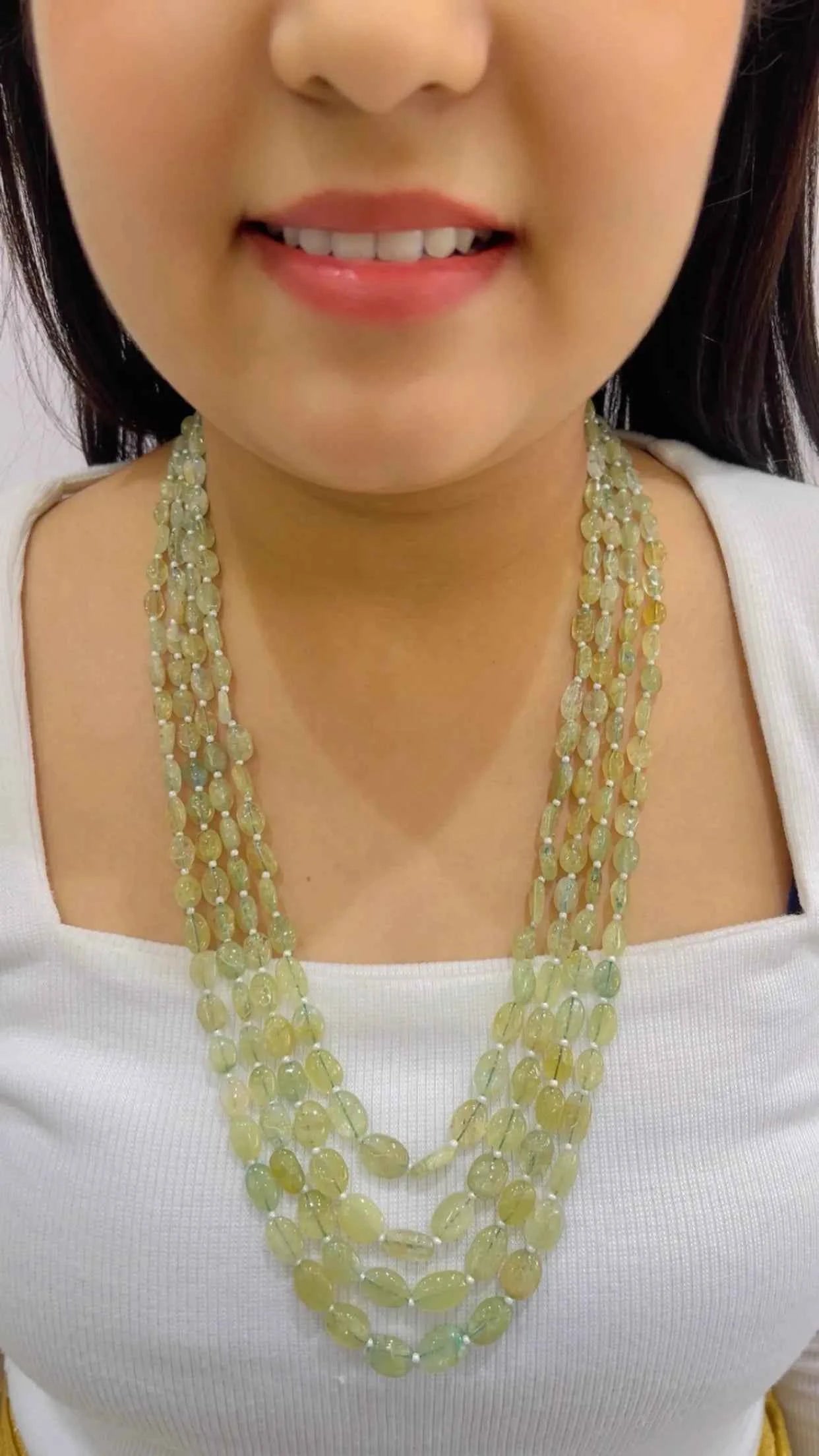 Natural Aquamarine Gemstone Beads Necklace Jewelry
