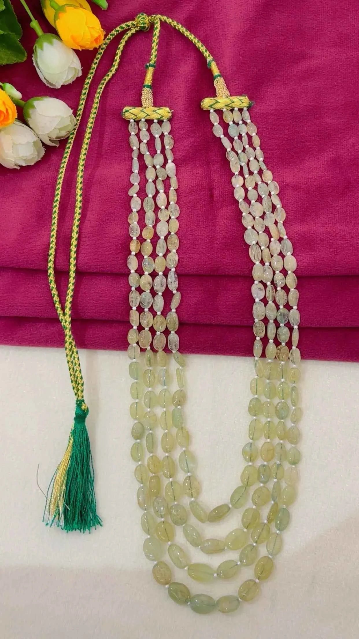 Natural Aquamarine Gemstone Beads Necklace Jewelry