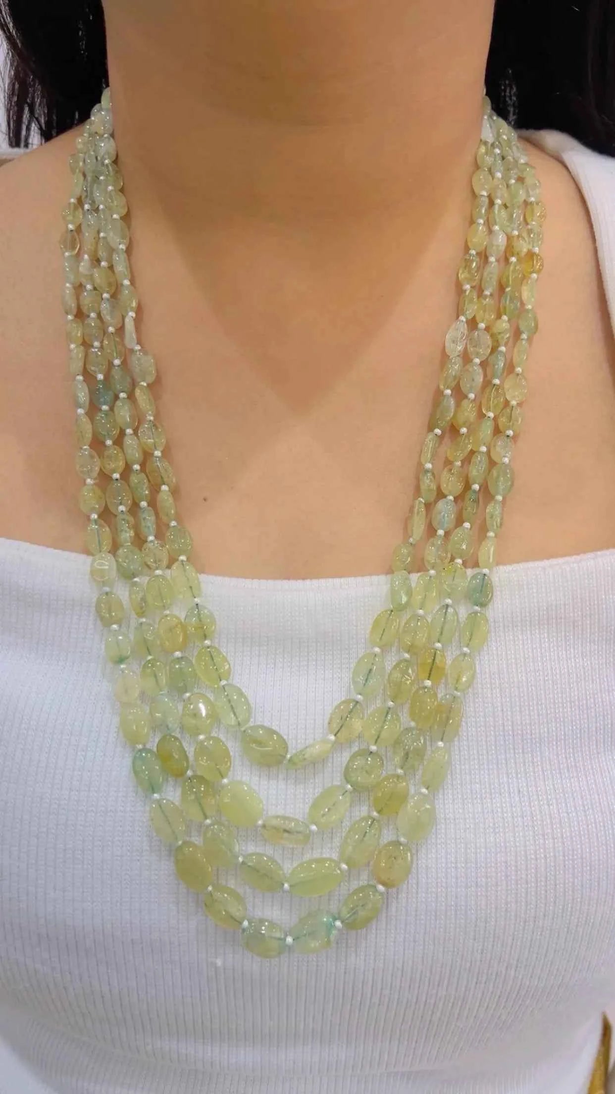 Natural Aquamarine Gemstone Beads Necklace Jewelry
