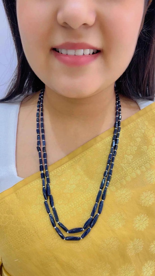 Natural Blue Sunstone & Pearl Gemstone Beads Necklace Jewelry