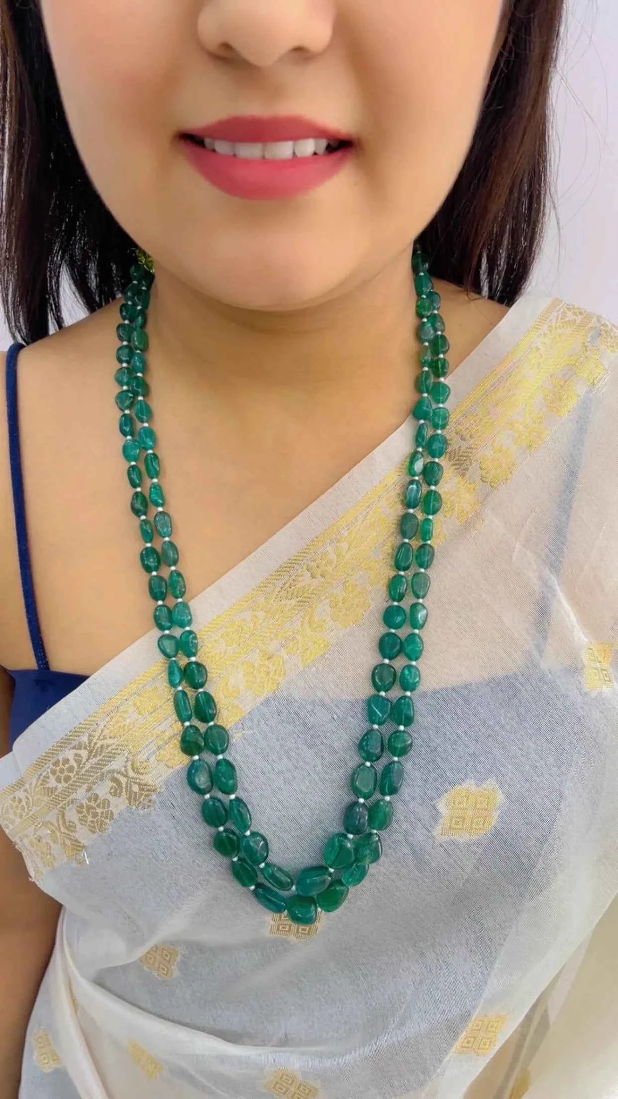 Natural Fluorite Gemstone Beads Necklace Jewelry