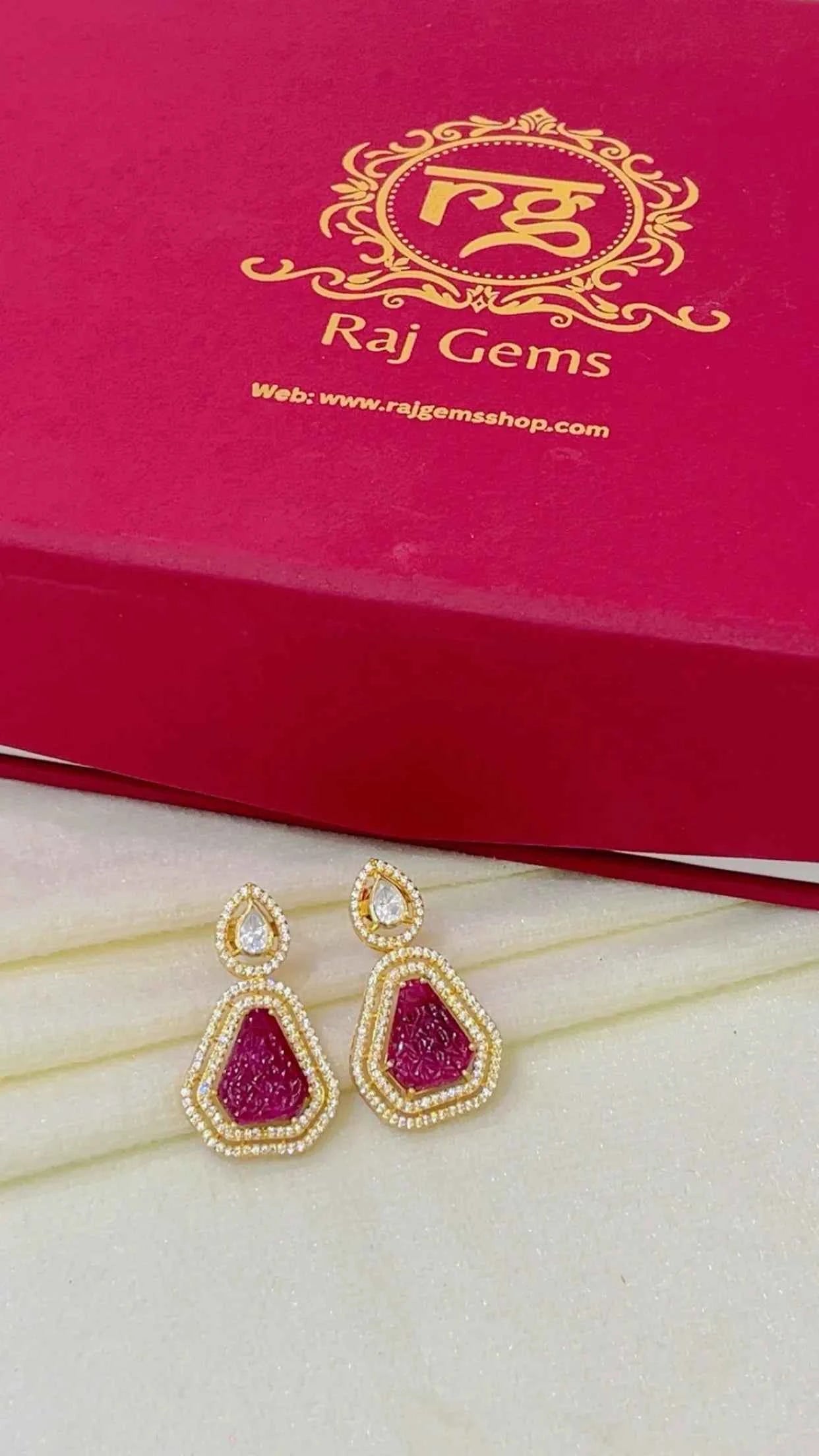 Designer 925 Silver Ruby Earrings