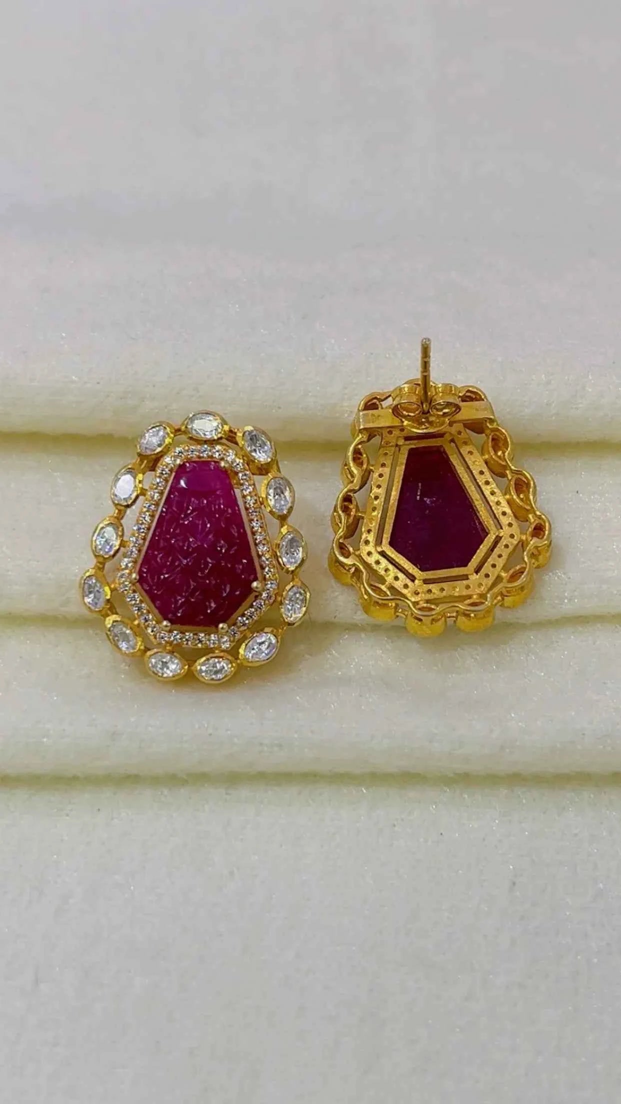 Designer 925 Silver Ruby Earrings