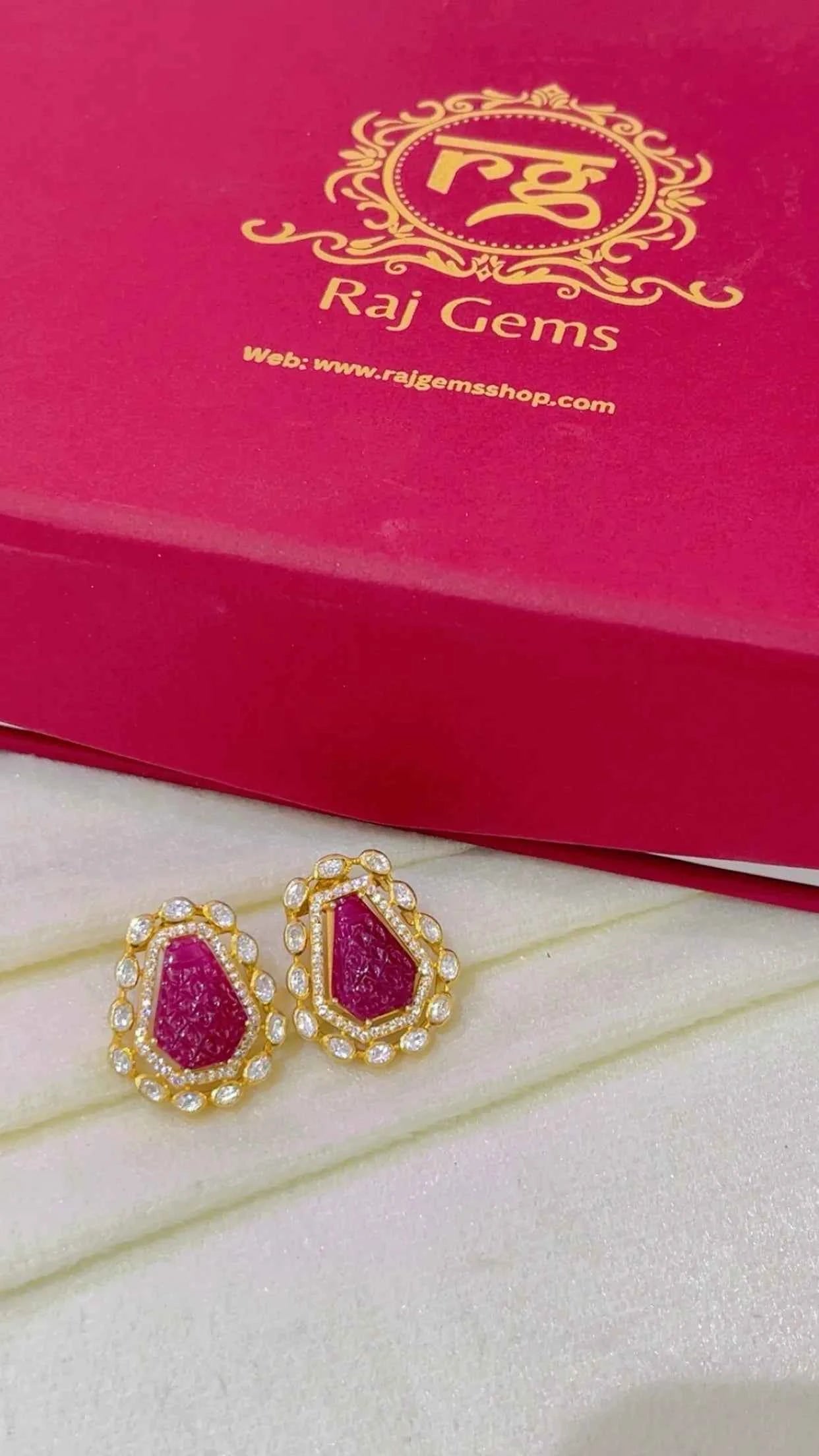 Designer 925 Silver Ruby Earrings