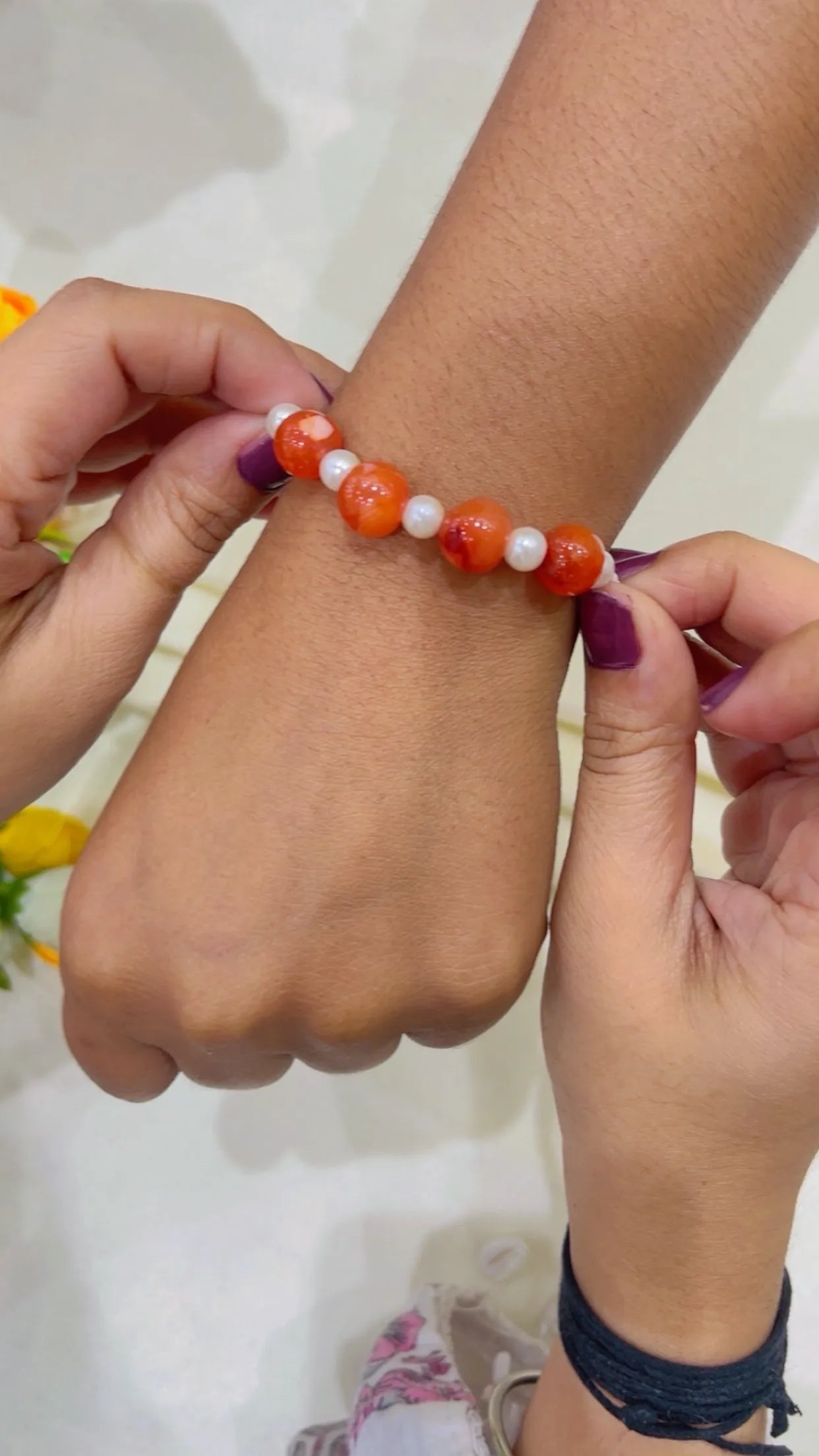 Natural Gemstone Rakhis for Health & Wealth – Pack of 5