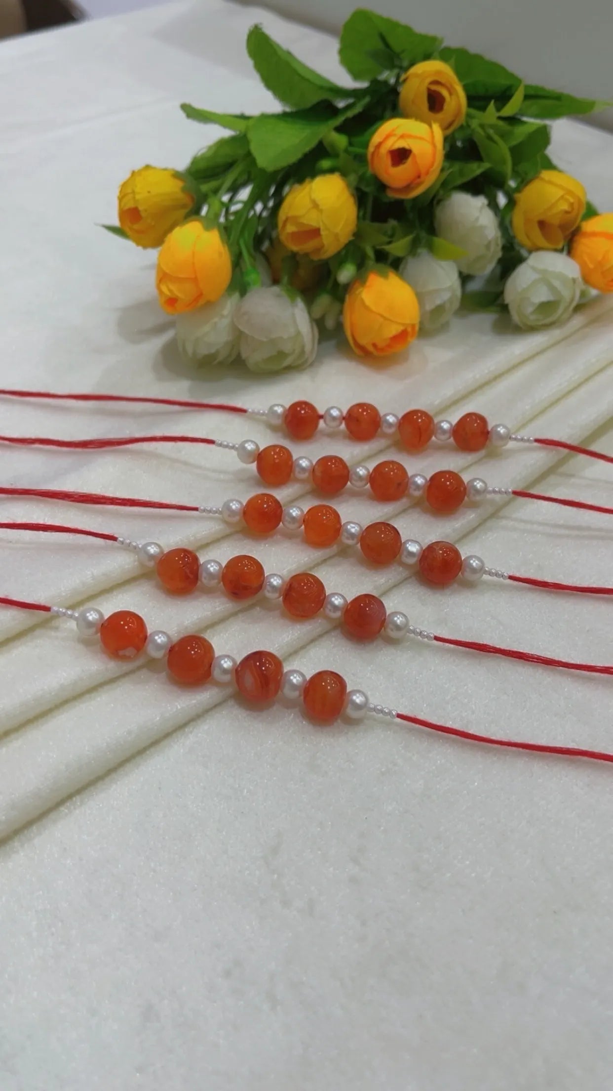 Natural Gemstone Rakhis for Health & Wealth – Pack of 5