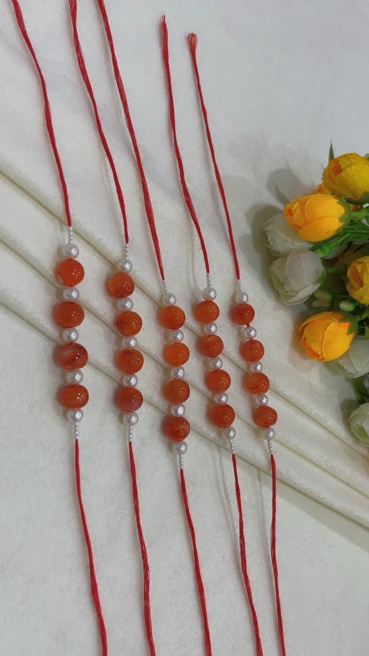 Natural Gemstone Rakhis for Health & Wealth – Pack of 5