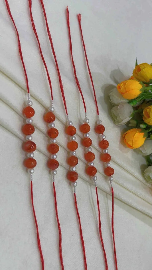 Natural Gemstone Rakhis for Health & Wealth – Pack of 5