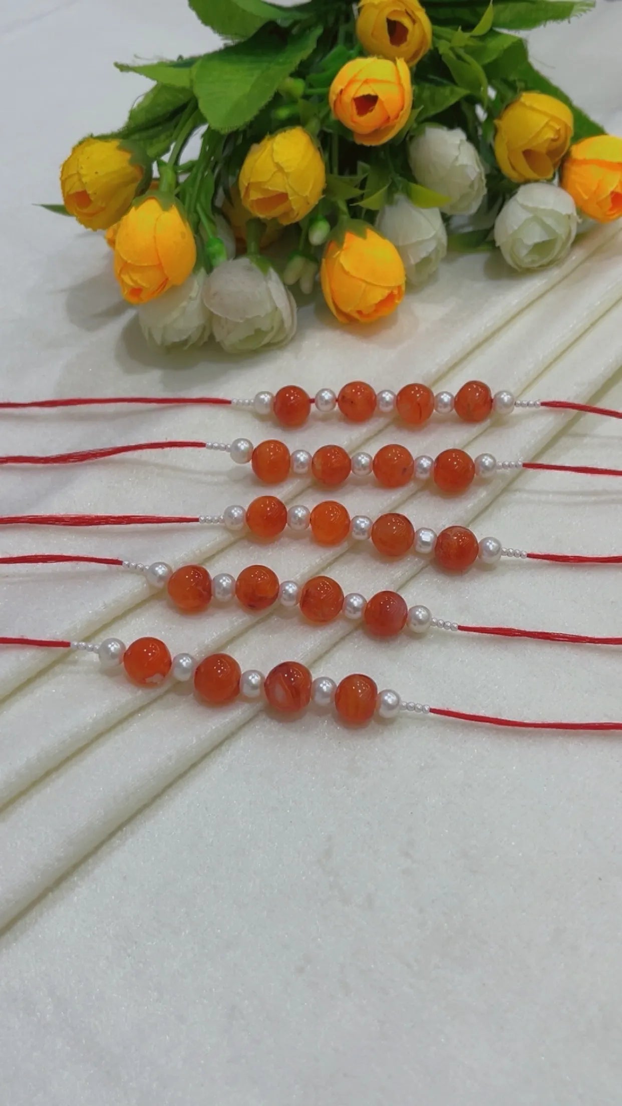 Natural Gemstone Rakhis for Health & Wealth – Pack of 5