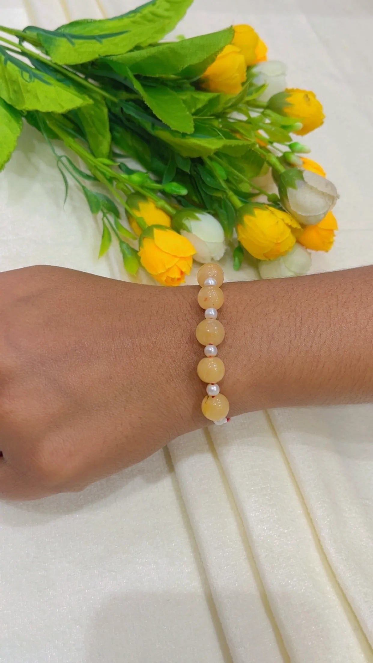 Natural Gemstone Rakhis for Health & Wealth – Pack of 5