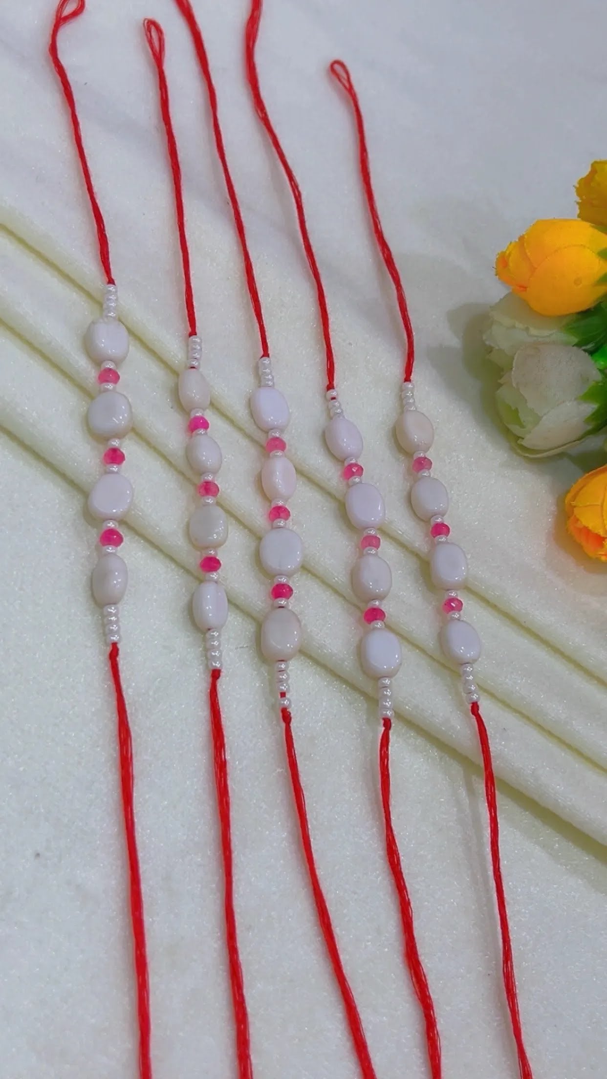Natural Gemstone Rakhis for Health & Wealth – Pack of 5