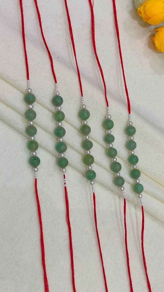Natural Gemstone Rakhis for Health & Wealth – Pack of 5