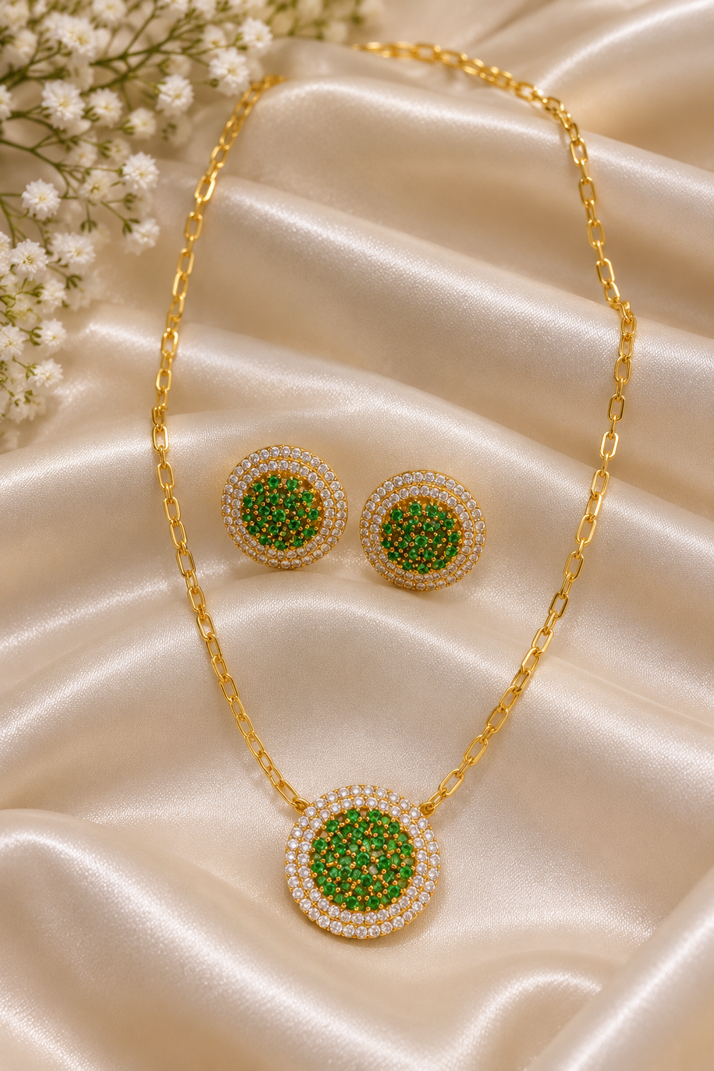 Designer 925 Silver Necklace Jewelry Set
