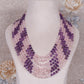 Natural Rose Quartz & Amethyst Gemstone Beads Necklace Jewelry