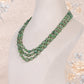 Natural Green Beryl & Garnet Gemstone Beads Necklace Jewelry