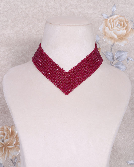 Natural Red Quartz Choker Gemstone Beads Necklace Jewelry