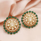 925 Silver Polki Flower Pumpkin Studs Earring Jewelry