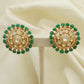 925 Silver Polki Flower Pumpkin Studs Earring Jewelry
