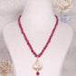 925 Silver Natural Ruby & Polki Gemstone Designer Necklace Jewelry