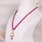 925 Silver Natural Ruby & Polki Gemstone Designer Necklace Jewelry