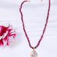 925 Silver Natural Ruby & Polki Gemstone Designer Necklace Jewelry