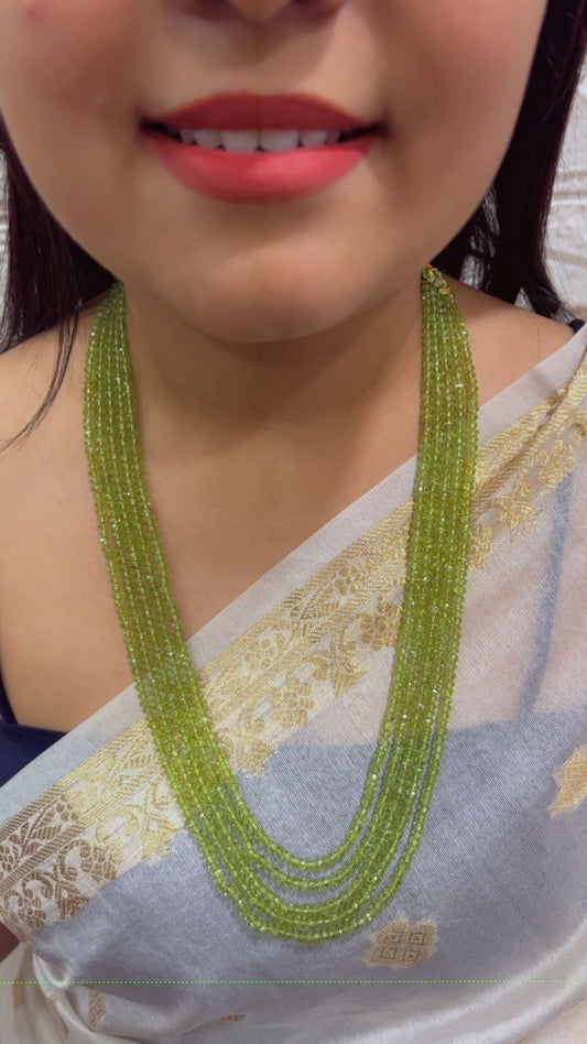 Natural Peridot Gemstone Beads Necklace Jewelry