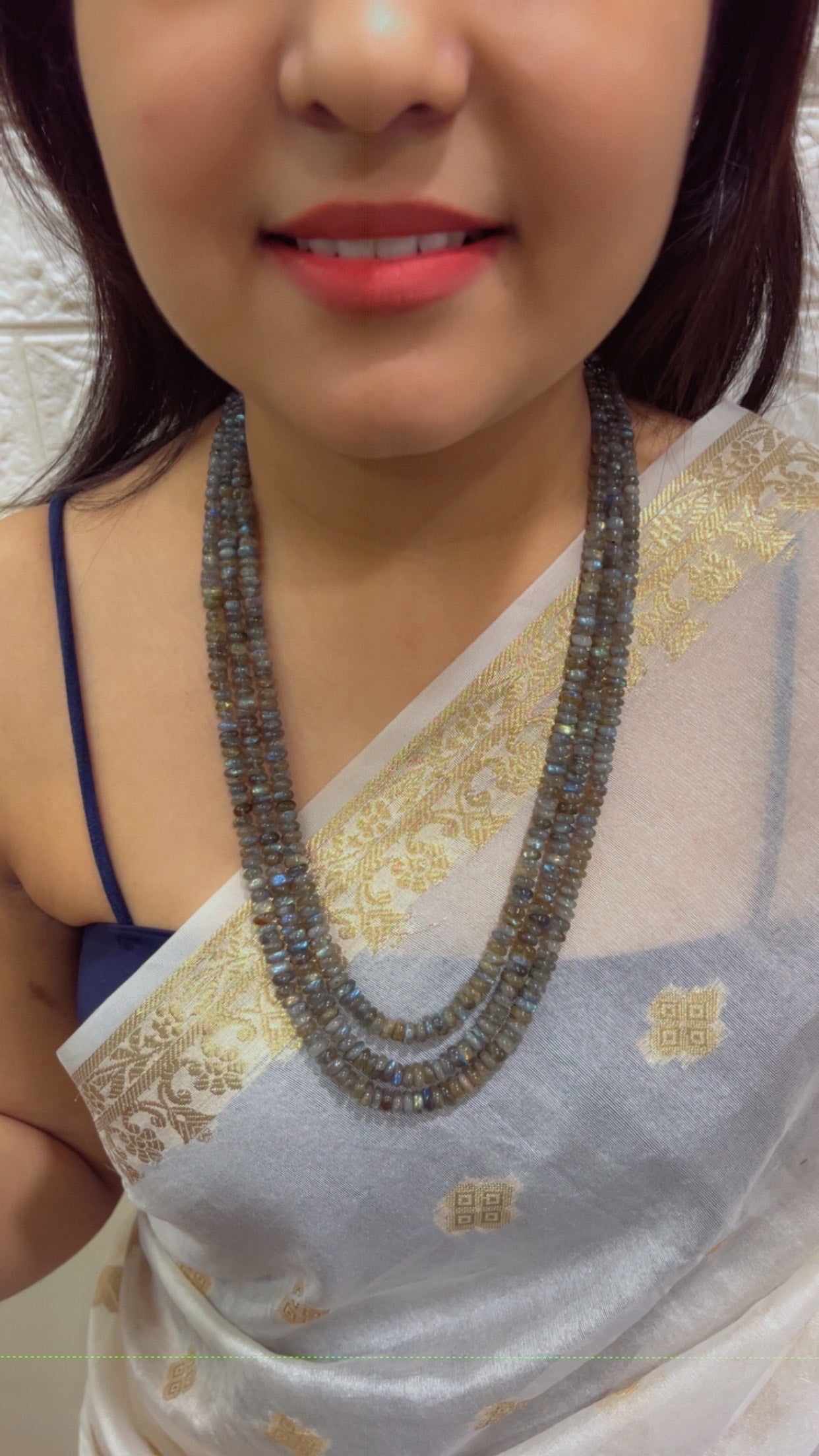 Natural Labradorite Gemstone Beads Necklace Jewelry