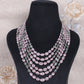 Natural Morganite & Aquamarine Gemstone Beads Necklace Jewelry