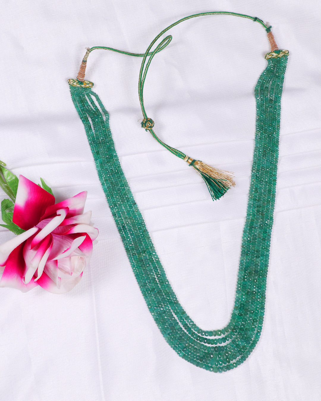 Natural Fine Quality Emerald Gemstone Beads Necklace Jewelry