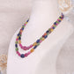 Natural Multi Sapphire Carving Gemstone Beads Necklace Jewelry