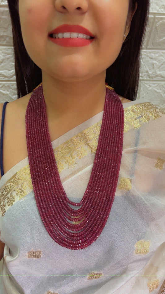 Natural Ruby Gemstone Beads Necklace Jewelry
