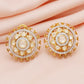 925 Silver Moissanite Polki Stud  Earrings
