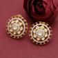 925 Silver Moissanite Polki Stud  Earrings