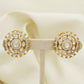 925 Silver Moissanite Polki Stud  Earrings