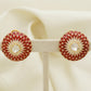 925 Silver Moissanite Polki Stud Red Earrings