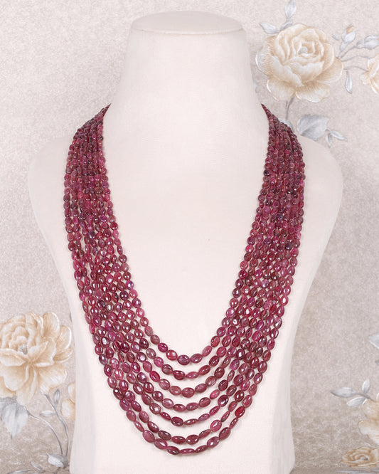 Natural Pink Tourmaline Gemstone Beads Necklace Jewelry