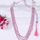 Natural Rose Quartz & Pink Quartz Gemstone Beads Necklace Jewelry